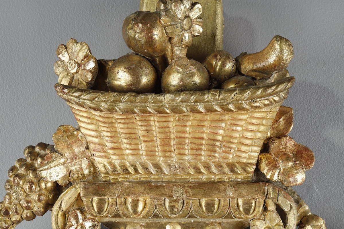 Barometer-thermometer In Gilt Wood, Louis XVI Period-photo-4