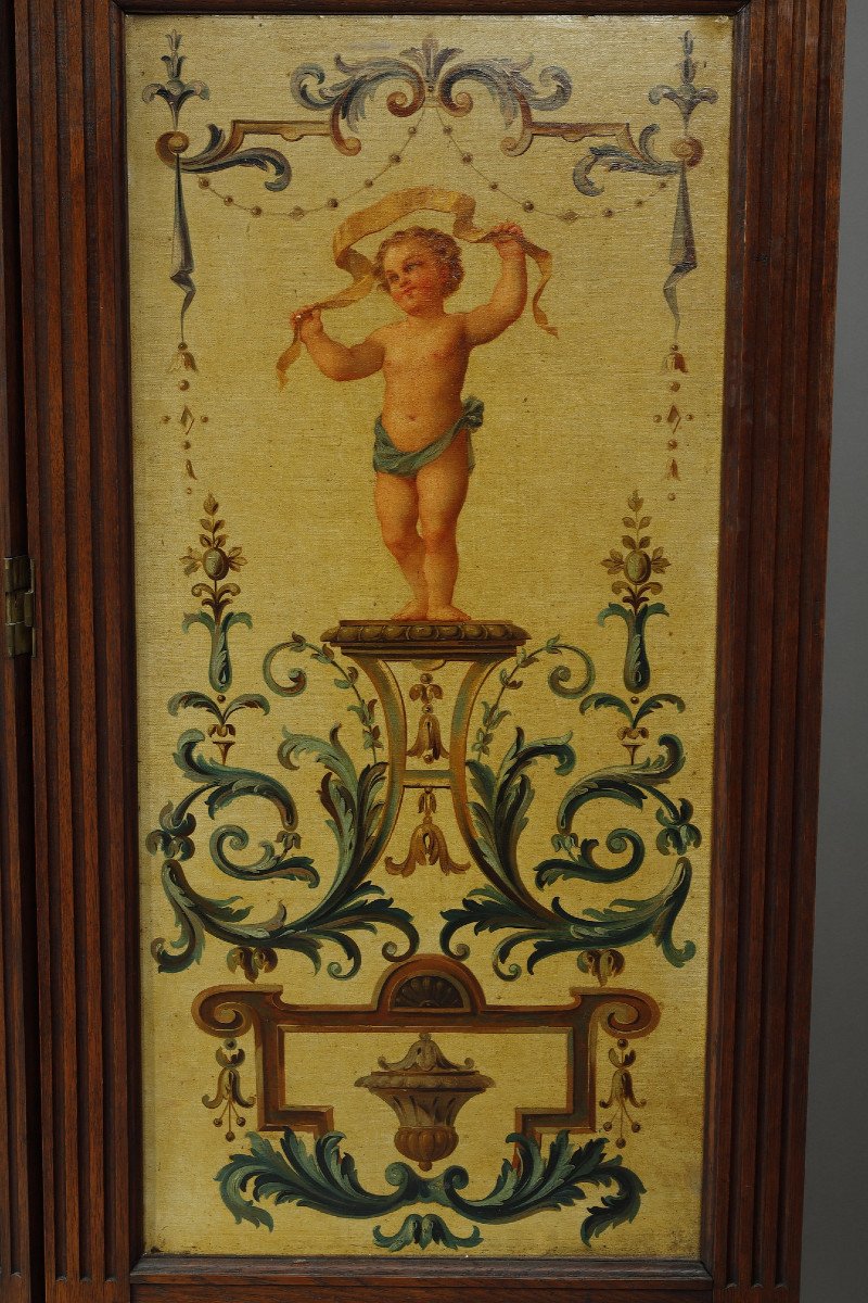 Screen A La Bérain In Carved Wood, 19th Century-photo-4