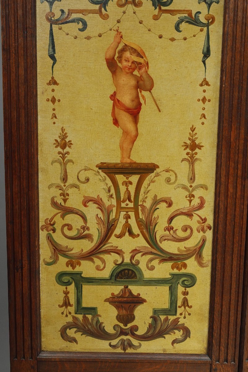 Screen A La Bérain In Carved Wood, 19th Century-photo-5