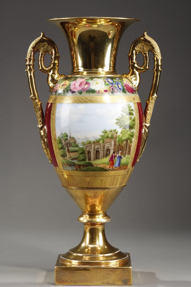 Restoration Period Pair Of Porcelain Vases-photo-4
