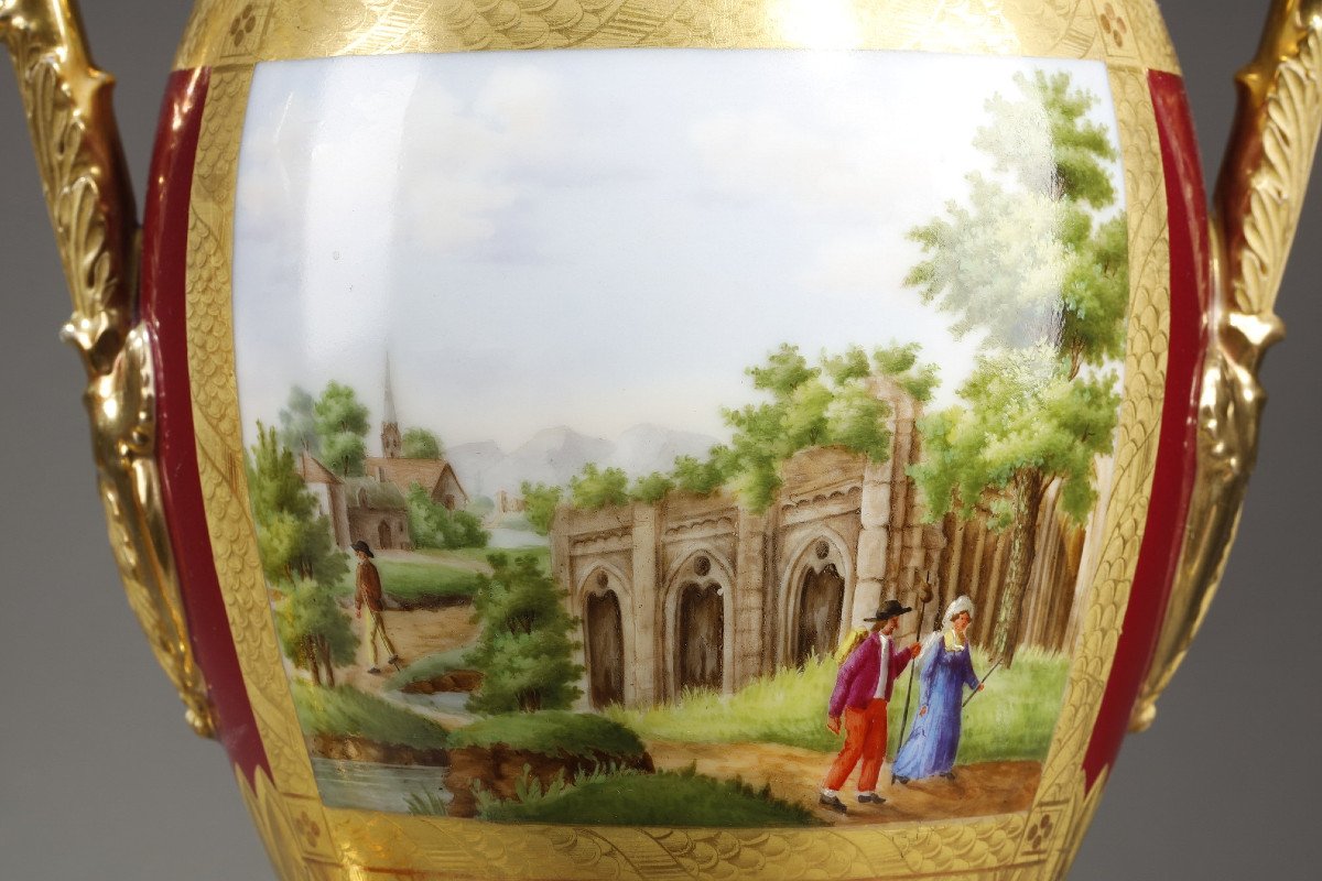 Restoration Period Pair Of Porcelain Vases-photo-1