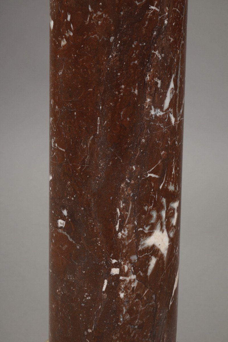 Column In Red And Grey Marble From The 19th Century-photo-7