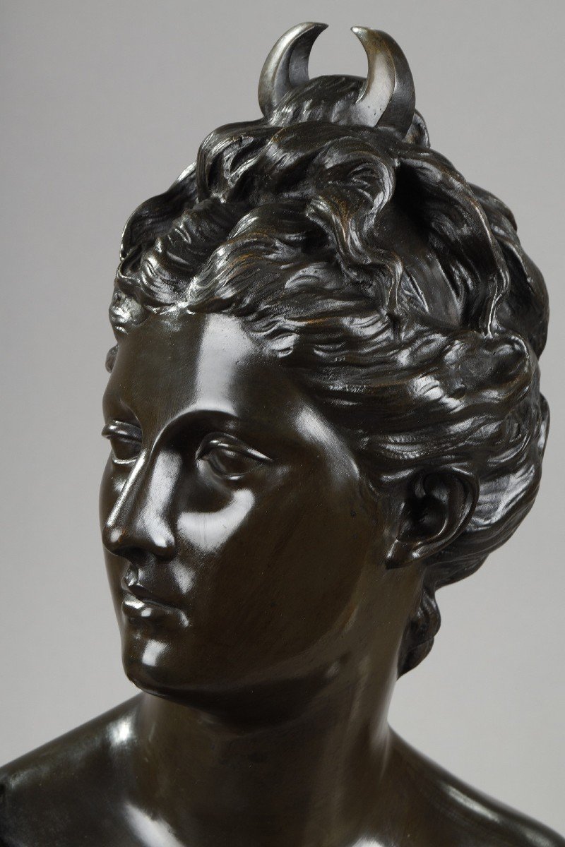 Bronze Bust Of Diana The Huntress After Houdon-photo-2