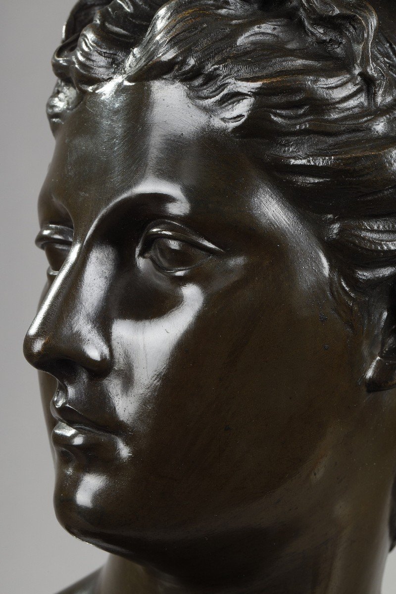 Bronze Bust Of Diana The Huntress After Houdon-photo-3