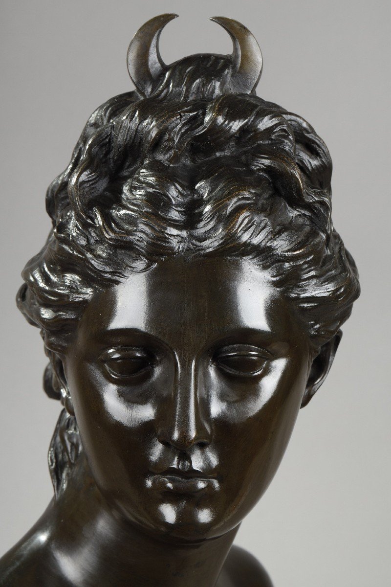 Bronze Bust Of Diana The Huntress After Houdon-photo-5