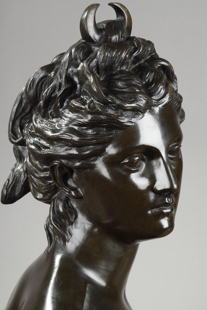 Bronze Bust Of Diana The Huntress After Houdon-photo-7