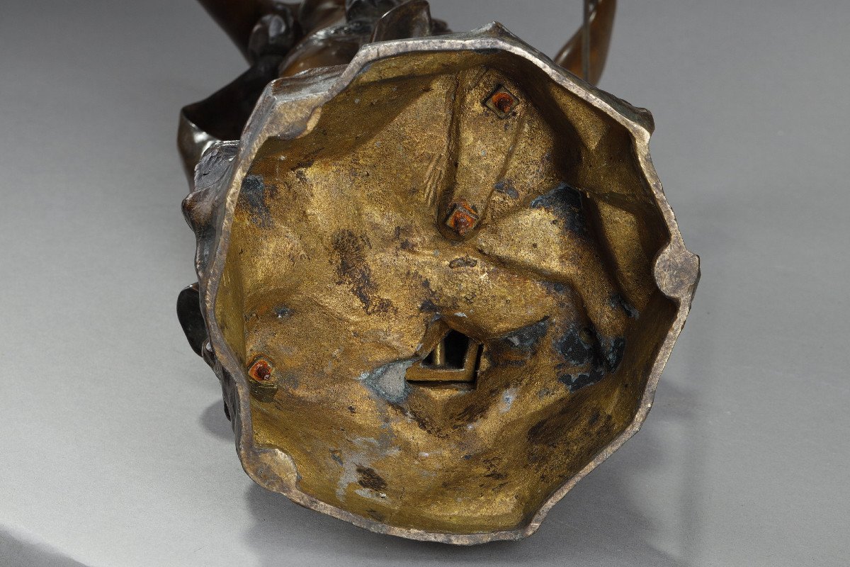 Epreuve en bronze "Nymphe aux pavots" signée Gustave obiols-photo-8