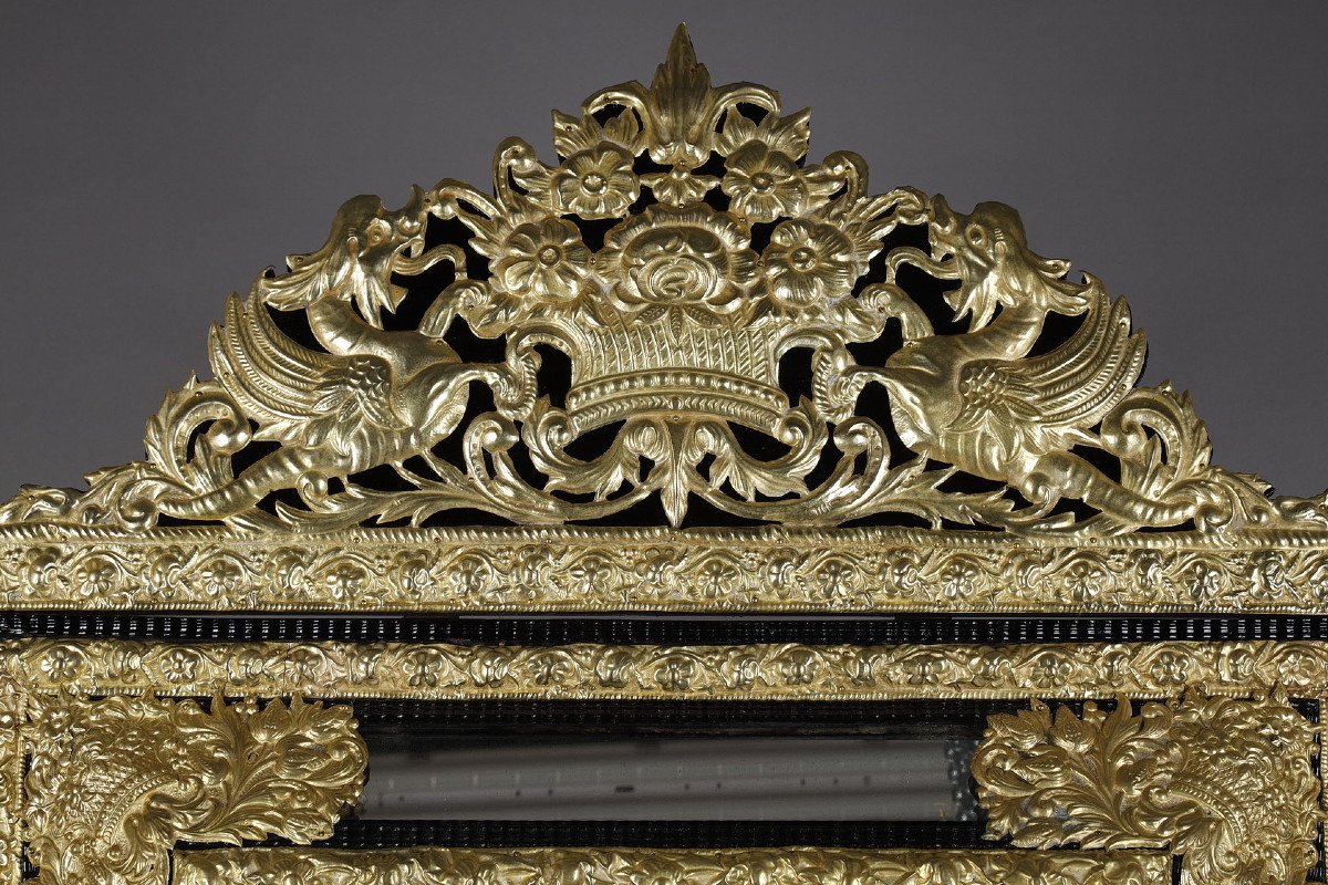 Important Louis XIV Style Miror With Parecloses-photo-1