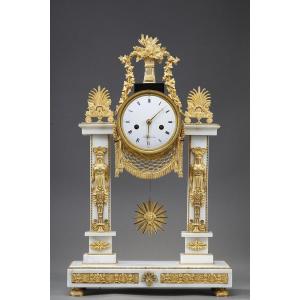 Pendule Portique d'époque Louis XVI Par Jacques-claude-martin Rocquet