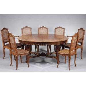 Dining Room Table In Molded And Carved Wood In Regency Style