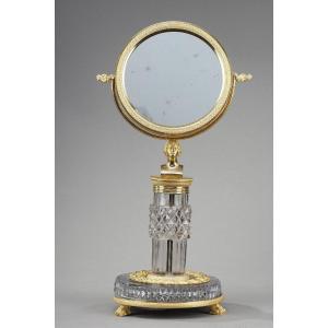 Toilet Mirror In Cut Crystal And Gilt Bronze Frame Charles