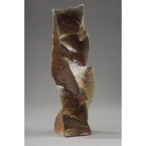 Soliflore Pottery Sculpture By Bizen From Mori Taiga, Japan