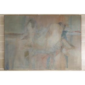 Very Large Canvas By Jean Paul Barray (1930-2012)