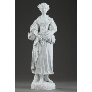 Statuette En Biscuit "jeune Fille à La Cruche Cassée", XIXe Siècle