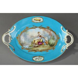 Coupe En Porcelaine Bleue Dans Le Style De Sèvres, XIXe Siècle