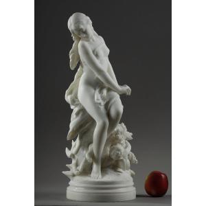 Marble Group Of Venus And Cupid By Mathurin Moreau (1822-1912)