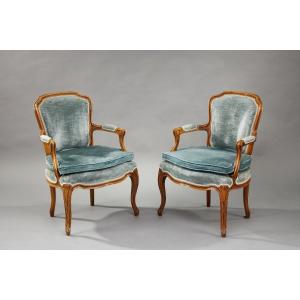 Paire de fauteuils de style Rocaille, XIXe siècle