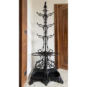 PORTE-MANTEAU ART NOUVEAU EN FONTE NOIRCIE