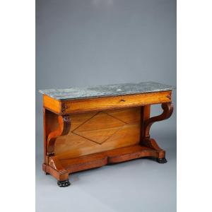 Large Cherry Wood Console Table, 19th Century