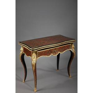 Boulle Marquetry Console Table And Game Table