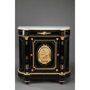 Napoleon III Sideboard In Blackened Wood And Gilded Bronze