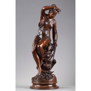"nymph Of Diana" In Bronze, After Lucie Signoret-ledieu