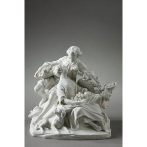 A Set Of Sèvres Porcelain Figurines Depicting A Romantic Scene