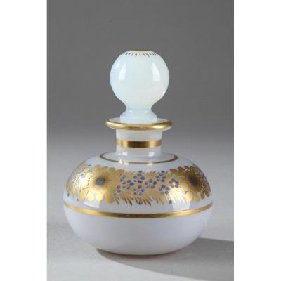 Small Opaline Perfume Bottle With Desvignes Decoration