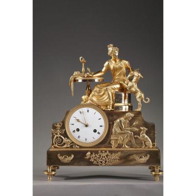 Empire Ormolu Mantel Clock: Fidelity