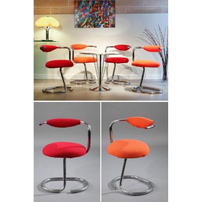Set Of 8 Cobra Chairs By Giotto Stoppino