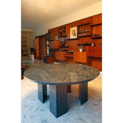 Large Round Table In Granite 10 Seats