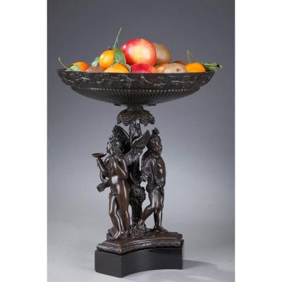 Napoleon III Bronze Fruit Bowl With Mythological Decoration