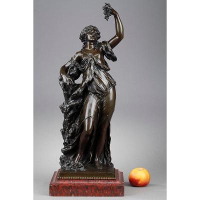 Statue En Bronze Bacchante, époque XIXe Siècle