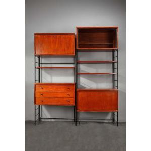 1960s Scandinavian Wooden Library Shelf