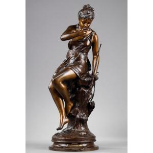 Bronze Sculpture "la Source" Signed Lucie Signoret-ledieu