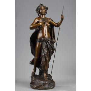 Epreuve en bronze "Nymphe aux pavots" signée Gustave obiols