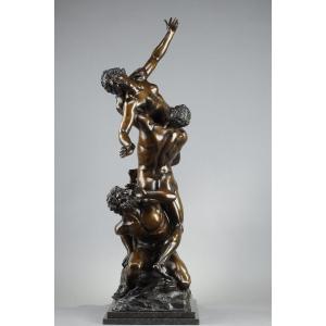 Très Important Bronze "Enlèvement des Sabines" d'après Jean de Bologne, XIXe siècle