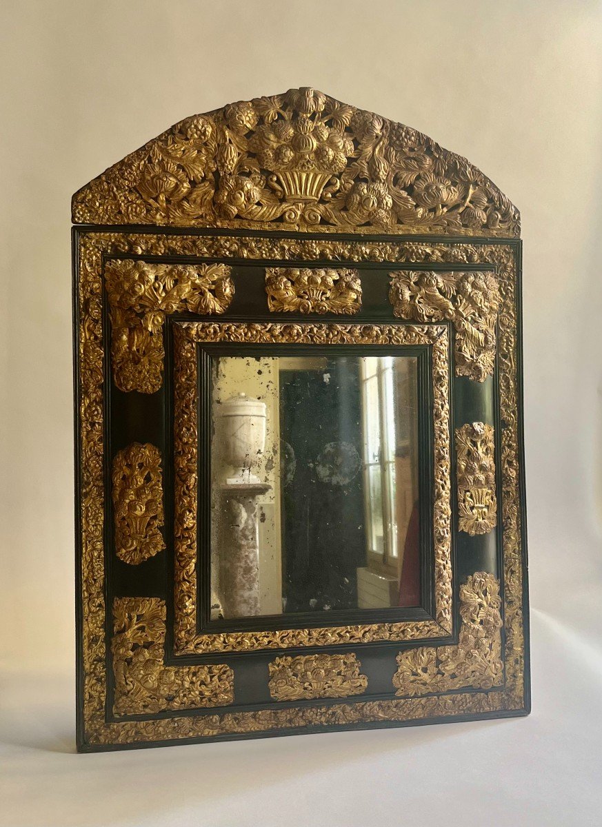 17th Century Flanders Tinsel Mirror-photo-4