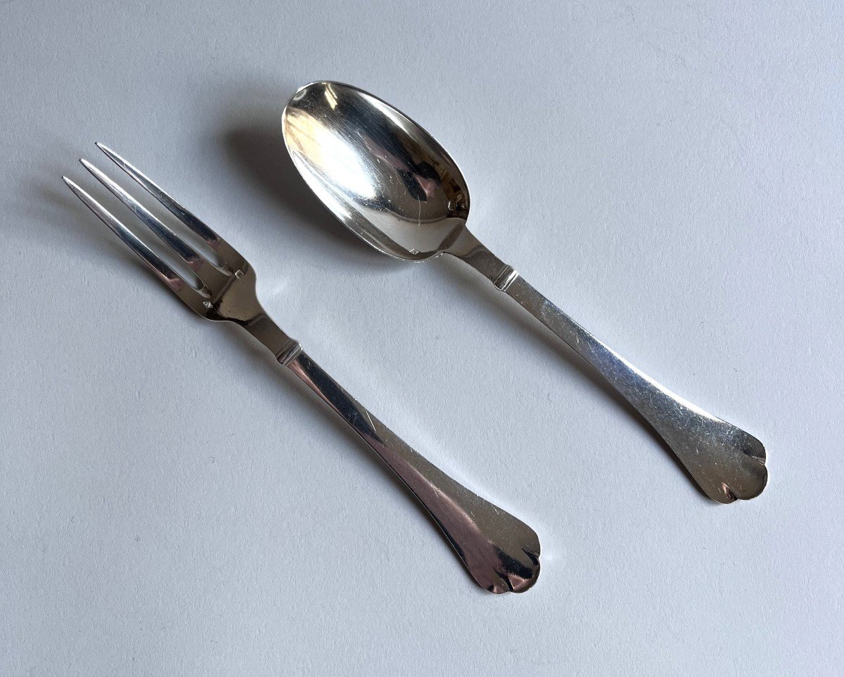 Puiforcat Rat Tail Cutlery Dessert Richelieu Solid Silver-photo-4