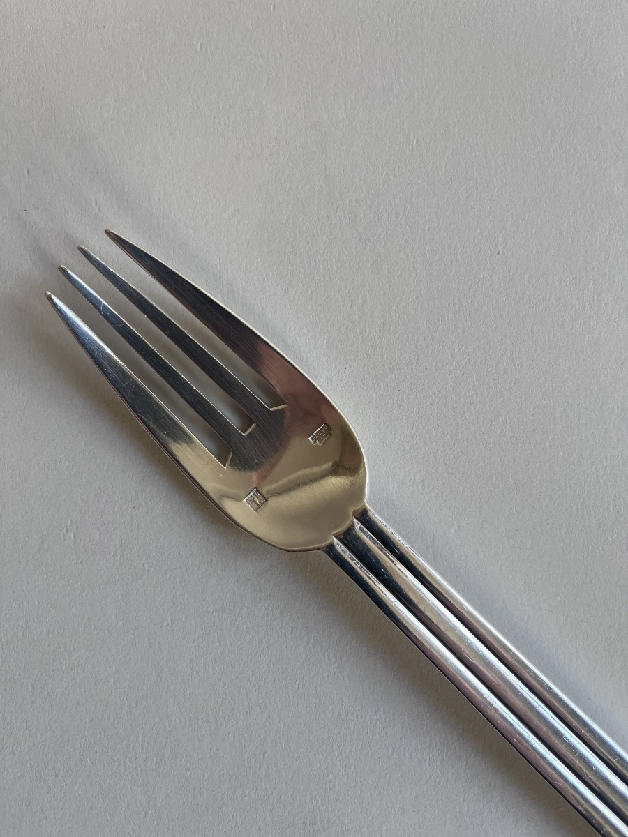 Puiforcat Ménagère "Nantes" Métal Argenté 25 Pièces-photo-1