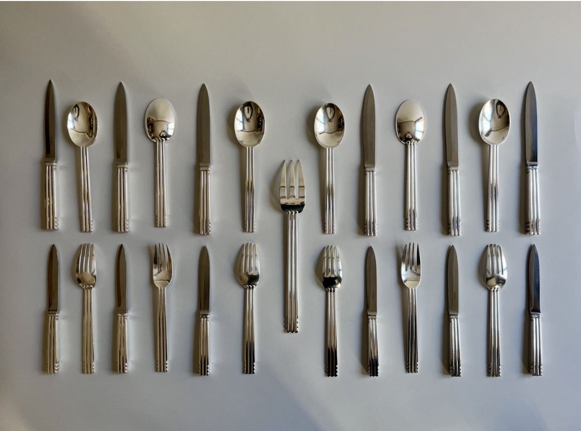 Puiforcat Ménagère "Nantes" Métal Argenté 25 Pièces