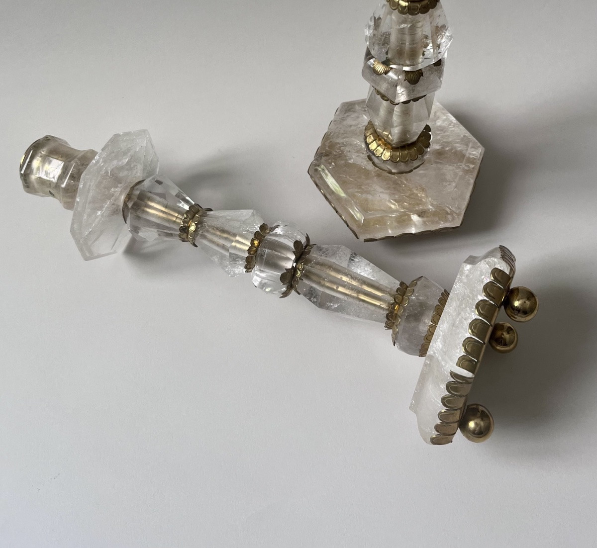 Pair Of Rock Crystal Candlesticks -photo-3