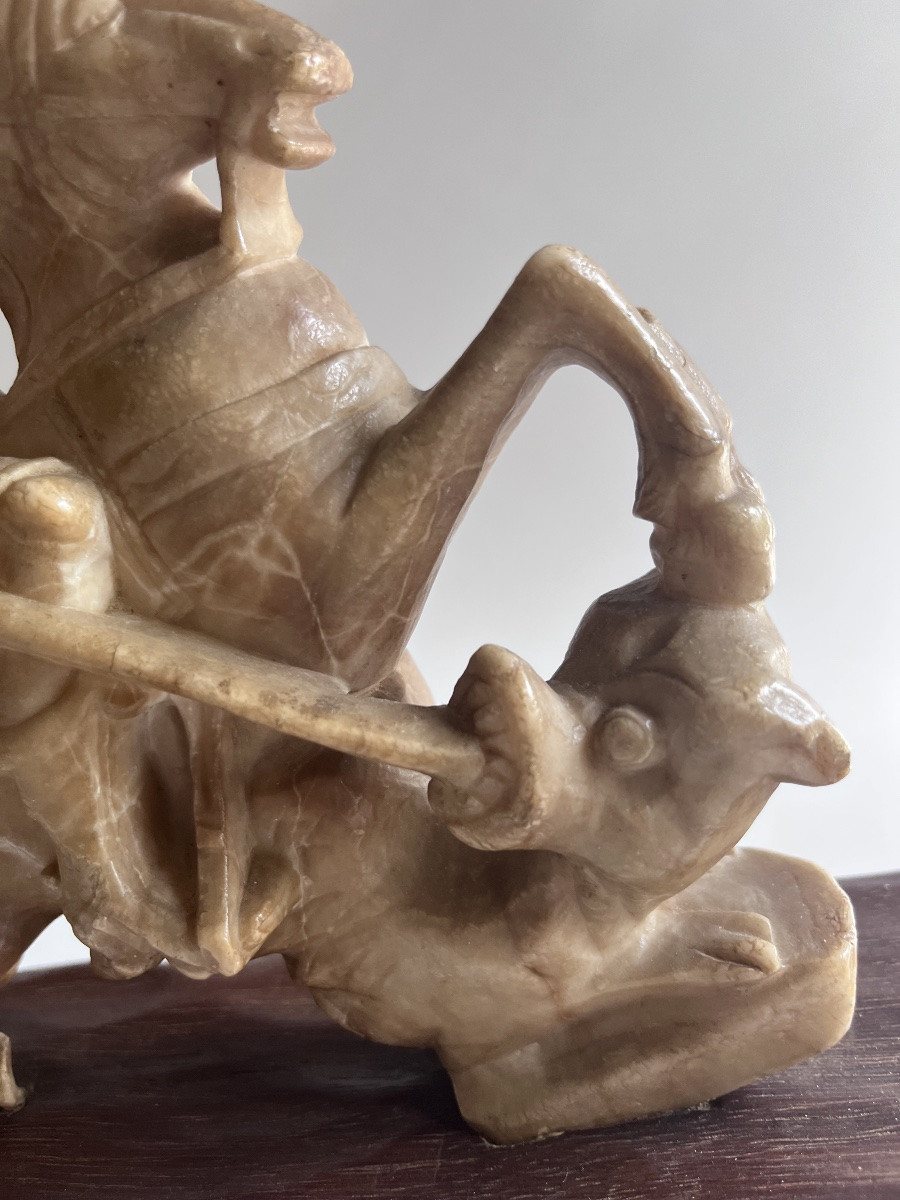 Sculpture Saint Georges terrassant le dragon Italie XVII ème -photo-1