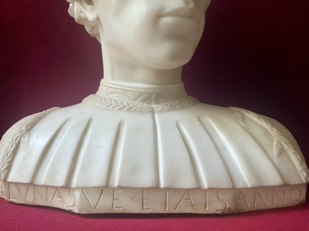Renaissance-style Marble Bust After Mino Da Fiesole (1429-1484), Italy, 19th Century-photo-4