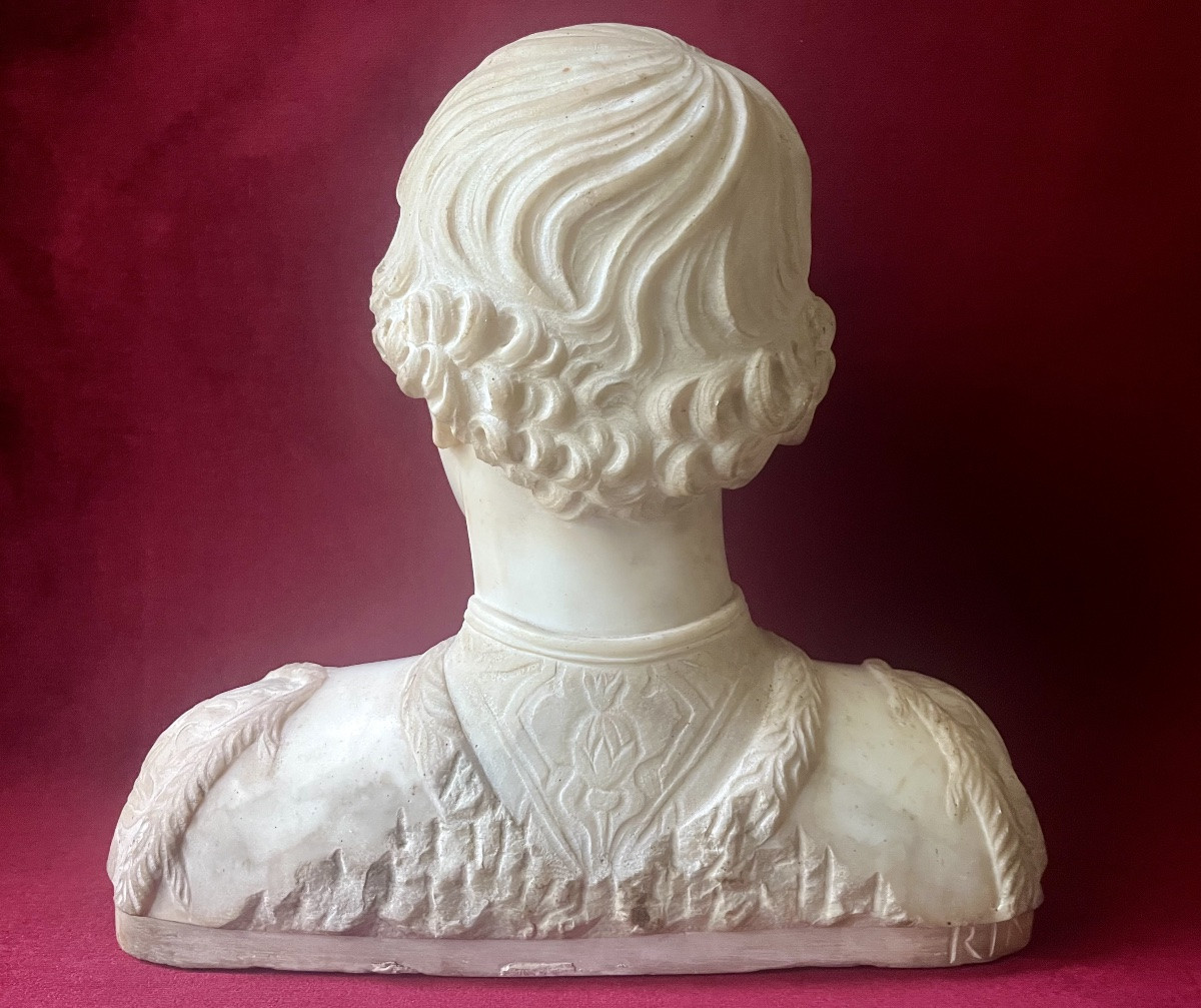 Renaissance-style Marble Bust After Mino Da Fiesole (1429-1484), Italy, 19th Century-photo-5