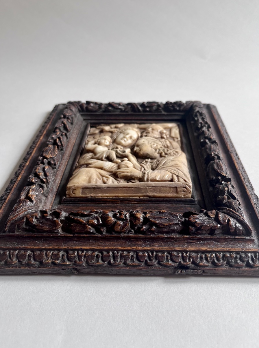 Bas Relief Sainte Famille Alabaster From Mechelen 17th Century-photo-5