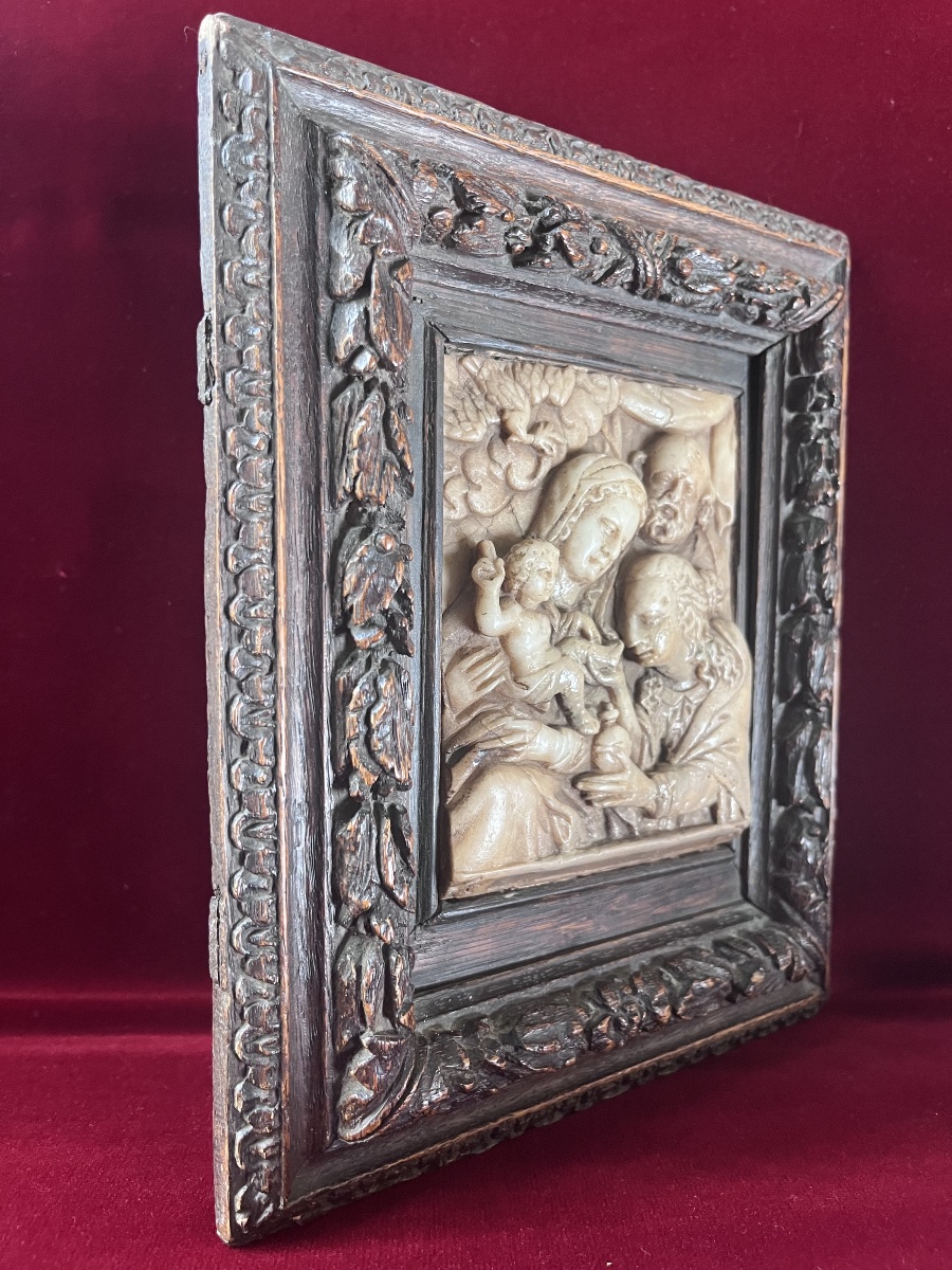 Bas Relief Sainte Famille Alabaster From Mechelen 17th Century-photo-6