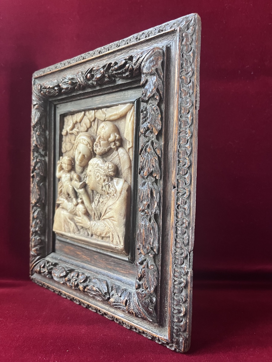 Bas Relief Sainte Famille Alabaster From Mechelen 17th Century-photo-7