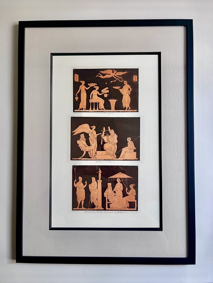 4 gravures aquatintes par Saint-Non décors de vases antiques Grand Tour XVIIIème-photo-3