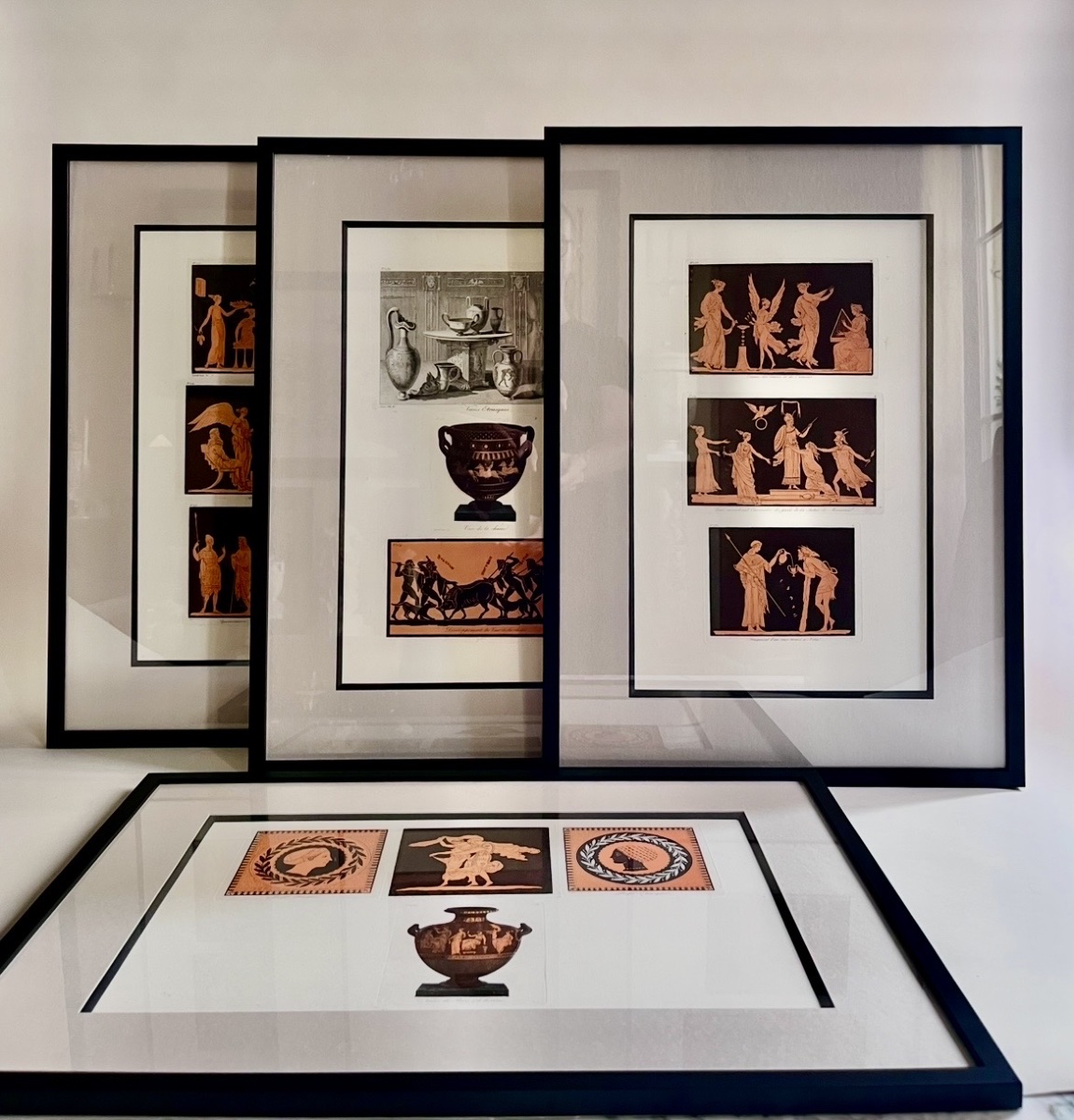 4 gravures aquatintes par Saint-Non décors de vases antiques Grand Tour XVIIIème
